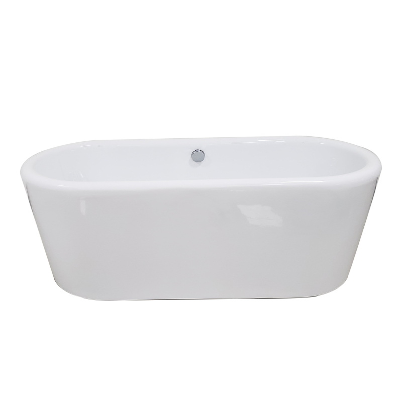 BT1525-68 Freestanding 68" x 24" Contemporary Design Acrylic Flatbottom  SPA Tub  Bathtub in White