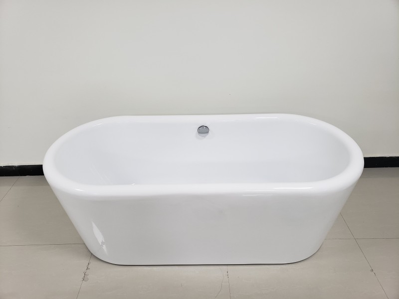 BT1525-68 Freestanding 68" x 24" Contemporary Design Acrylic Flatbottom  SPA Tub  Bathtub in White