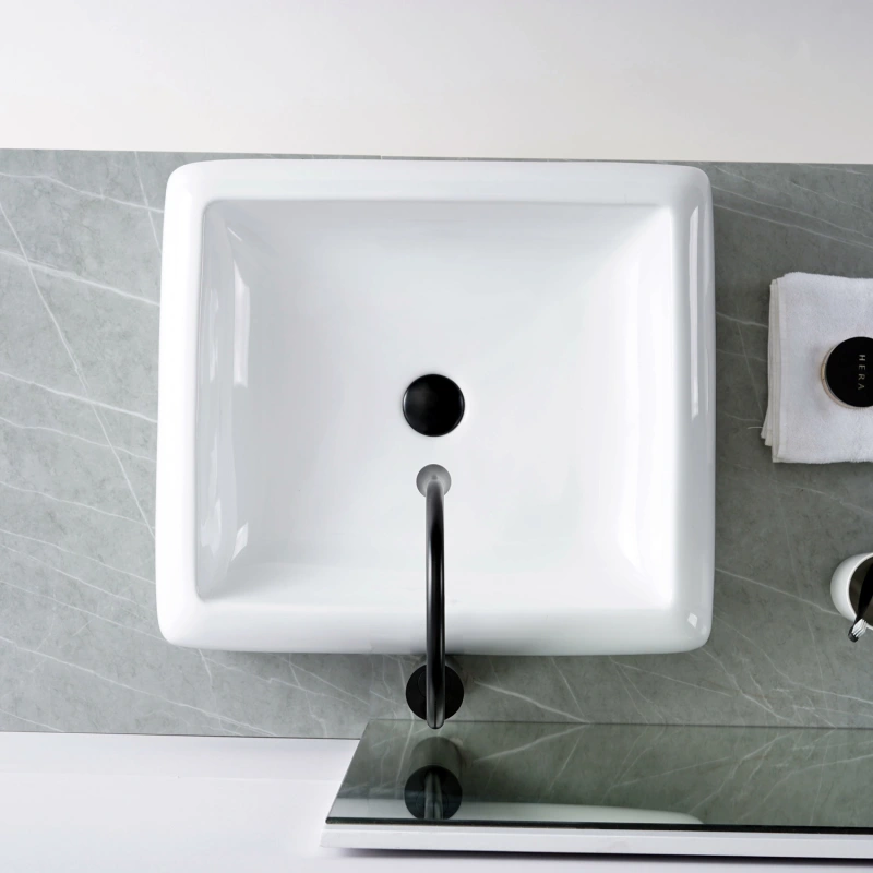 AB2220 22 in. Topmount Bathroom Sink Basin in White Ceramic