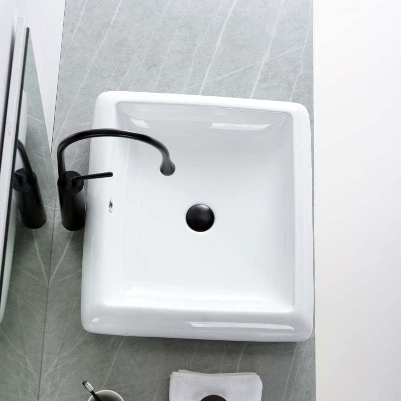 AB2220 22 in. Topmount Bathroom Sink Basin in White Ceramic