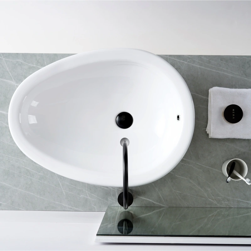 AB2620 26 in. Topmount Bathroom Sink Basin in White Ceramic