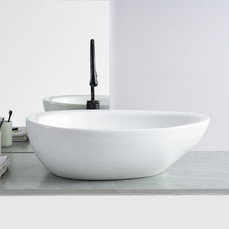 AB2620 26 in. Topmount Bathroom Sink Basin in White Ceramic