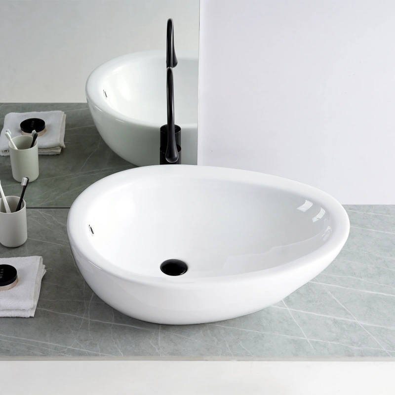 AB2620 26 in. Topmount Bathroom Sink Basin in White Ceramic