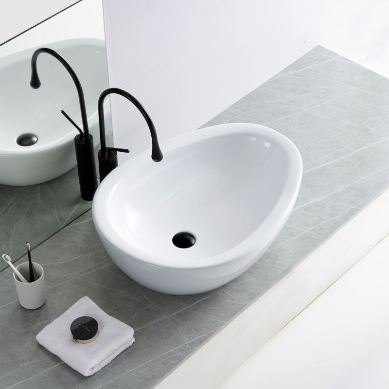 AB2620 26 in. Topmount Bathroom Sink Basin in White Ceramic