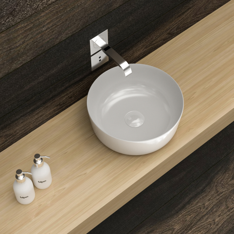 AY1616T 16.38 in. Topmount Bathroom Sink Basin in White Ceramic
