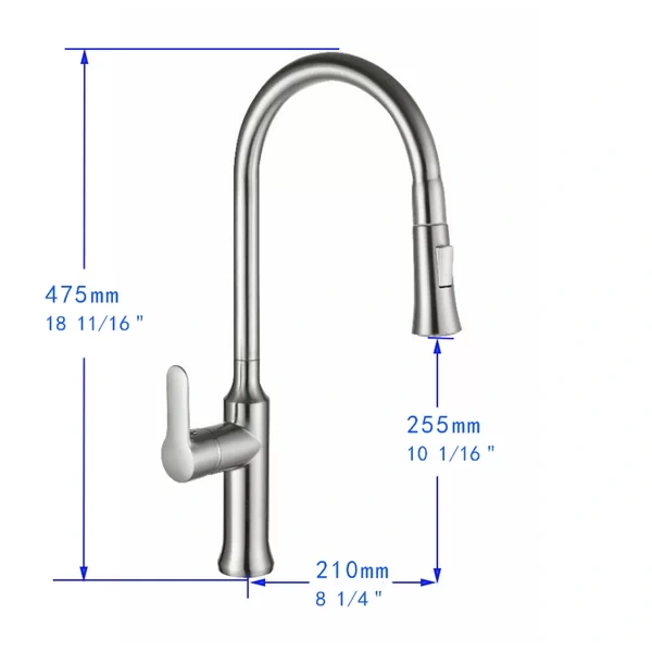 F80300/F80300BN Single-Handle Pull Down  Sprayer Kitchen Faucet with CUPC Certification in Stainless Steel