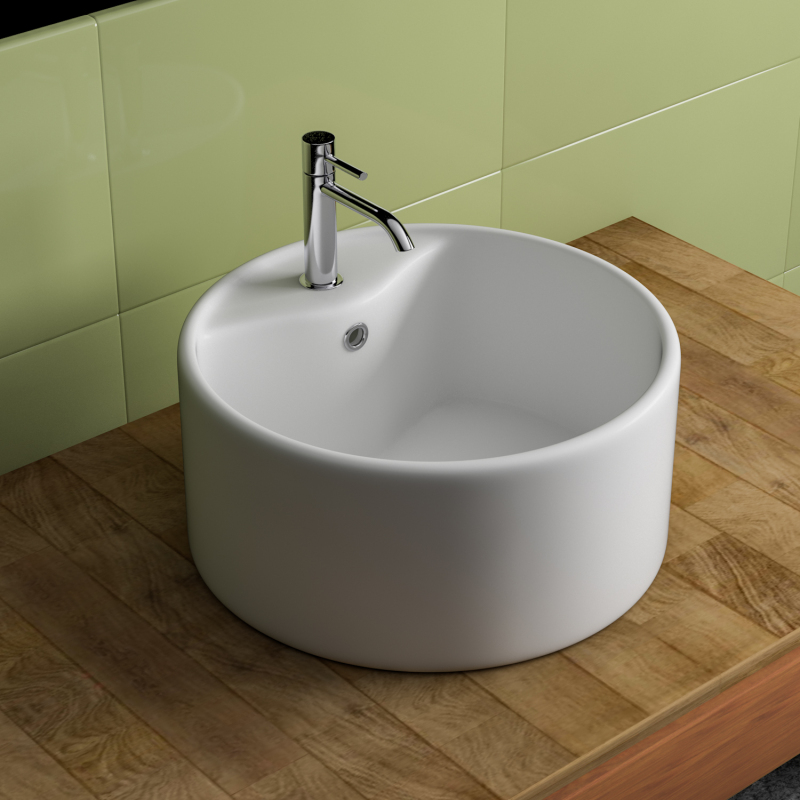 AB1818F1 18.13 in. Topmount Bathroom Sink Basin in White Ceramic