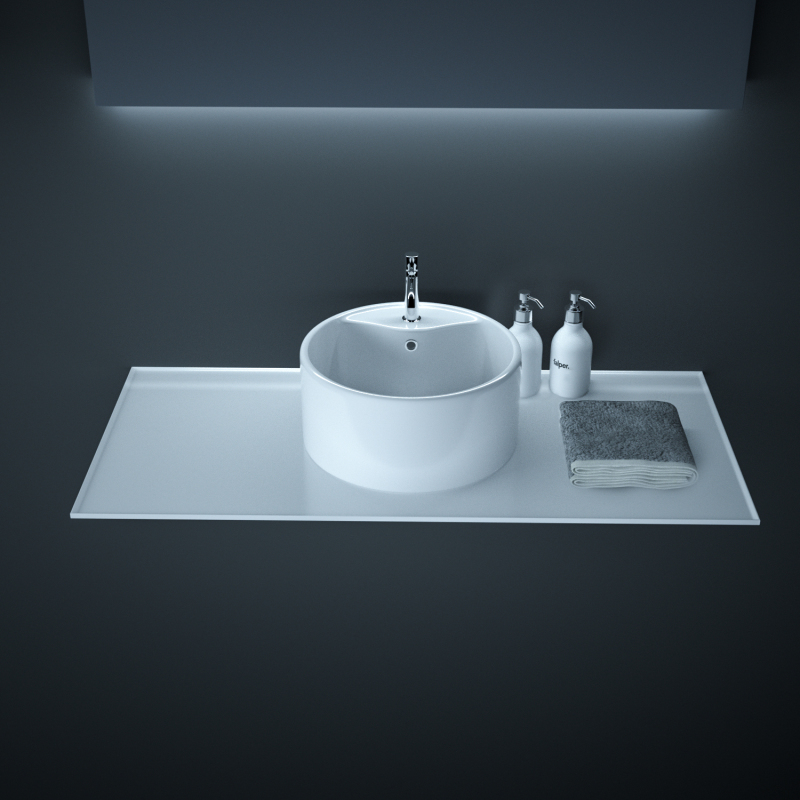 AB1818F1 18.13 in. Topmount Bathroom Sink Basin in White Ceramic