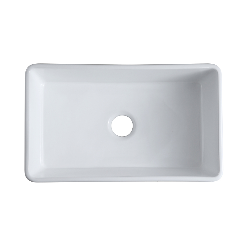 3018A White  Apron-Front Ceramic 30 in. Single Bowl Farmhouse Apron Kitchen Sink