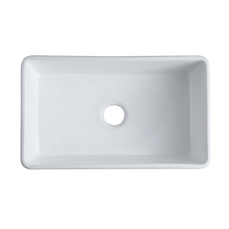 3018A White  Apron-Front Ceramic 30 in. Single Bowl Farmhouse Apron Kitchen Sink