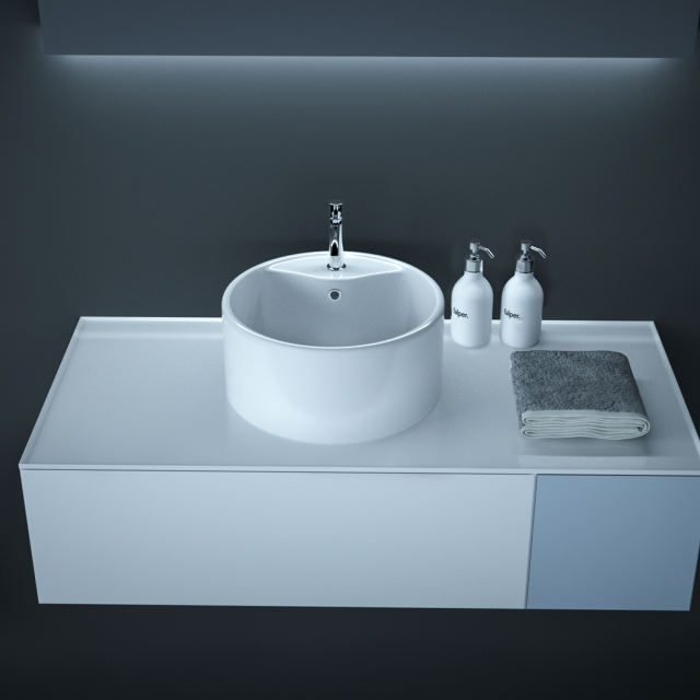 AB1616F1 16.13 in. Topmount Bathroom Sink Basin in White Ceramic