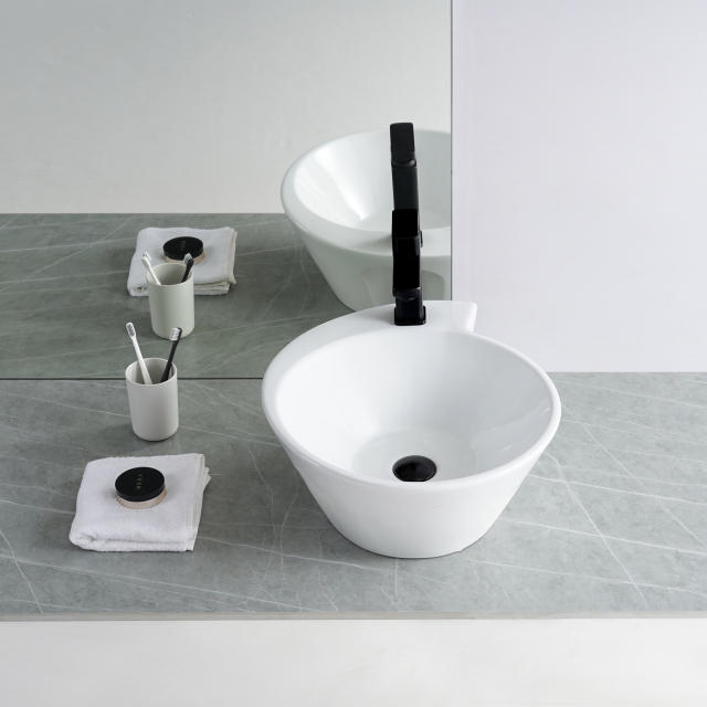 AB1719F1 19.13 in. Topmount Bathroom Sink Basin in White Ceramic