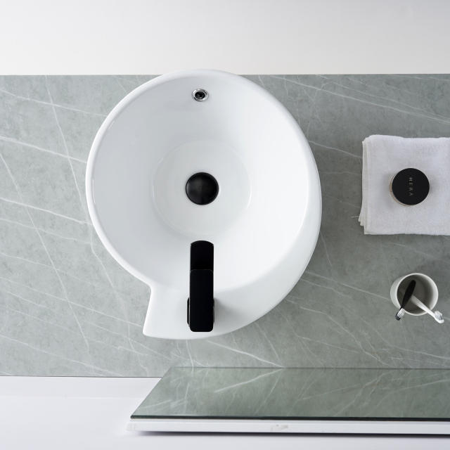 AB1719F1 19.13 in. Topmount Bathroom Sink Basin in White Ceramic