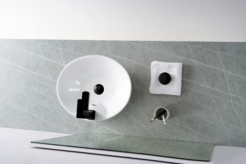 AB1815F1 18.5 in. Topmount Bathroom Sink Basin in White Ceramic