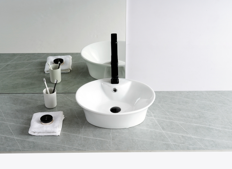 AB1815F1 18.5 in. Topmount Bathroom Sink Basin in White Ceramic