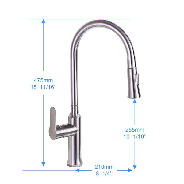 F80300/F80300BN Single-Handle Pull Down  Sprayer Kitchen Faucet with CUPC Certification in Stainless Steel