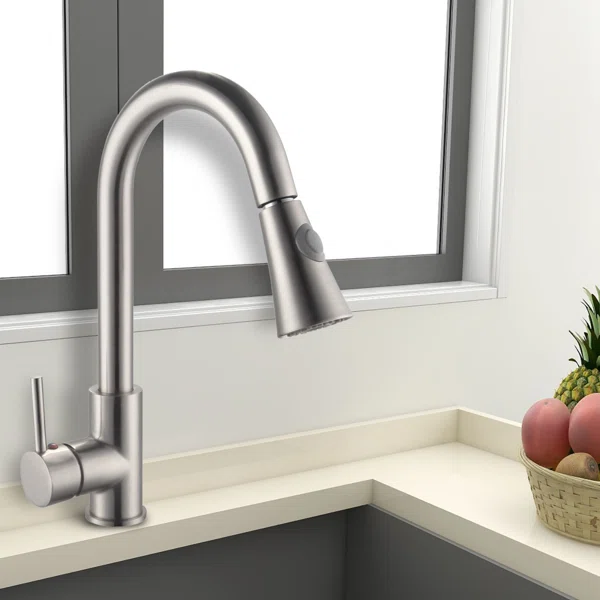 F80027/F80027BN/F80027MB Single-Handle Pull Down  Sprayer Kitchen Faucet with CUPC Certification in Stainless Steel