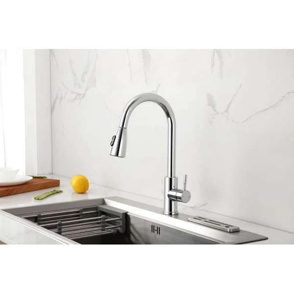 F80028/F80028BN/F80028MB  Single-Handle Pull Down  Sprayer Kitchen Faucet with CUPC Certification in Stainless Steel