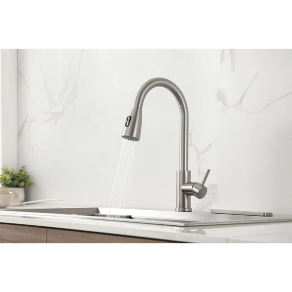 F80028/F80028BN/F80028MB  Single-Handle Pull Down  Sprayer Kitchen Faucet with CUPC Certification in Stainless Steel