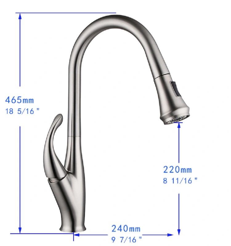 F80075/F80075BN Single-Handle Pull Down  Sprayer Kitchen Faucet with CUPC Certification in Stainless Steel