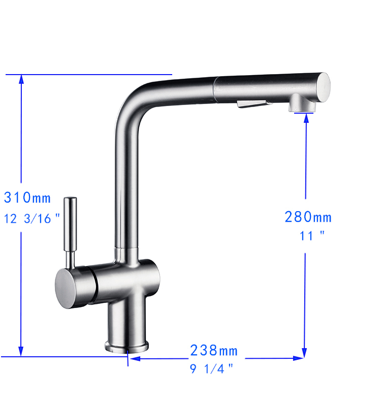 F80080/F80080BN Single-Handle Pull Down  Sprayer Kitchen Faucet with CUPC Certification in Stainless Steel