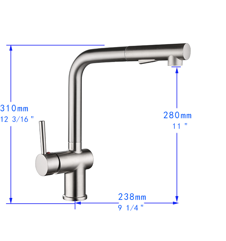 F80080/F80080BN Single-Handle Pull Down  Sprayer Kitchen Faucet with CUPC Certification in Stainless Steel