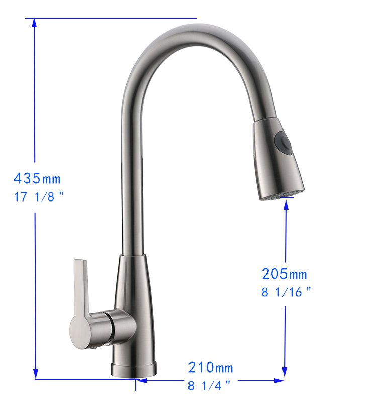 F80099/F80099BN Single-Handle Pull Down  Sprayer Kitchen Faucet with CUPC Certification in Stainless Steel