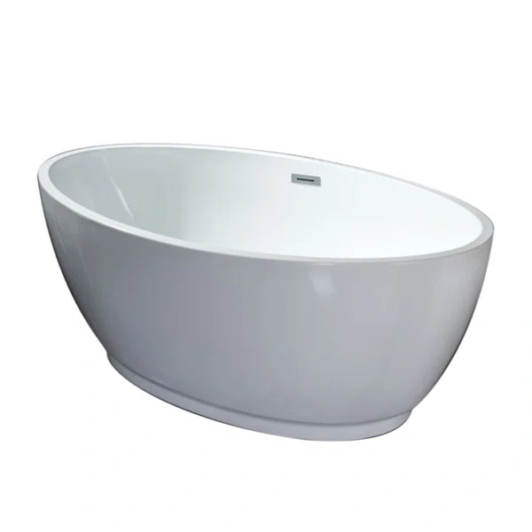 BT2016-55  Freestanding. Contemporary Design Acrylic Flatbottom  SPA Tub  Bathtub in White