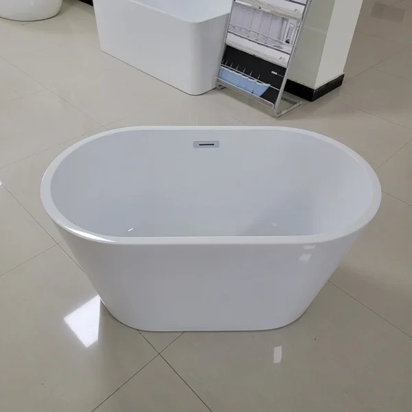 D2067-47 Freestanding 47 in. Contemporary Design Acrylic Flatbottom  Soaking Tub  Bathtub in White