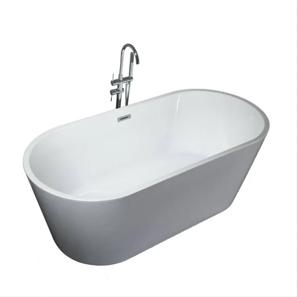 D2067-47 Freestanding 47 in. Contemporary Design Acrylic Flatbottom  Soaking Tub  Bathtub in White