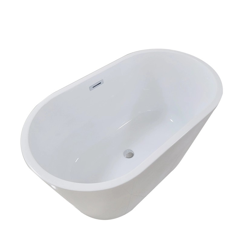 D2067-47 Freestanding 47 in. Contemporary Design Acrylic Flatbottom  Soaking Tub  Bathtub in White