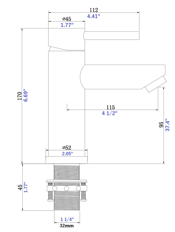 F40704/F40704BN Single Hole Single-Handle Bathroom Faucet