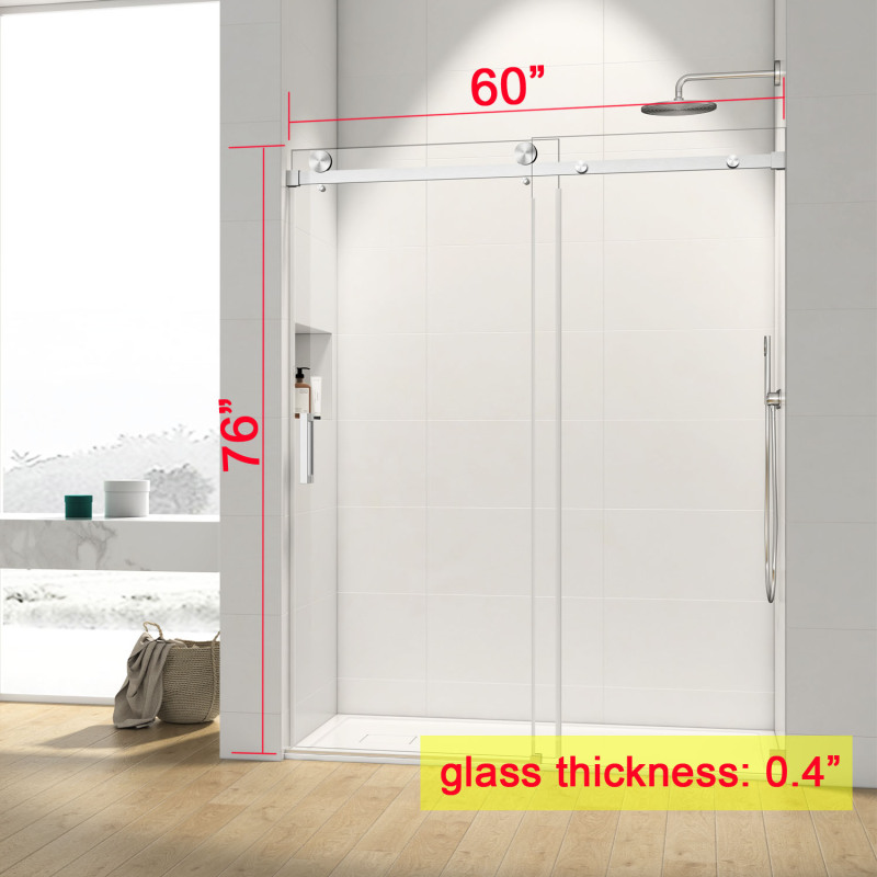 HHKSGS05 Single Sliding Frameless Shower Door/Enclosure