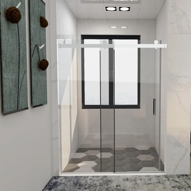 HHKSGS08 Single Sliding Frameless Shower Door/Enclosure