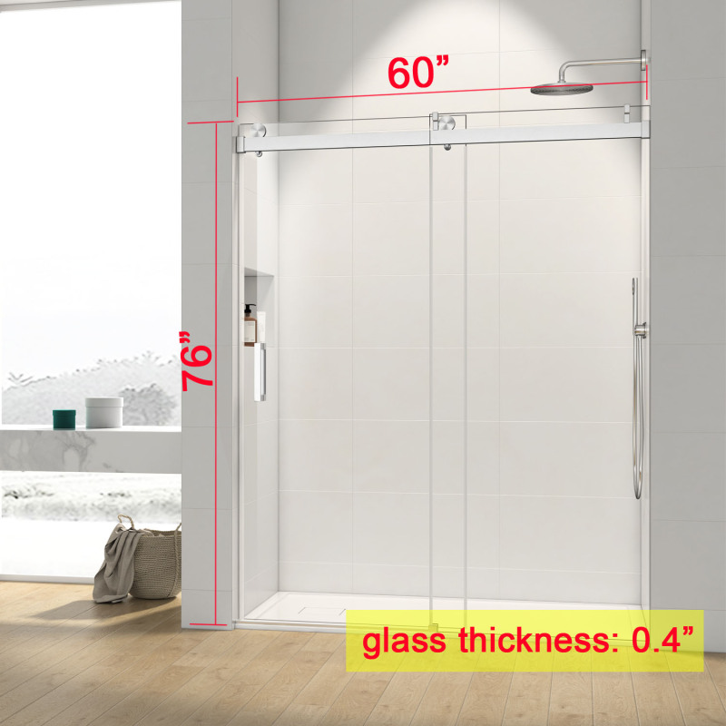 HHKSGS08 Single Sliding Frameless Shower Door/Enclosure