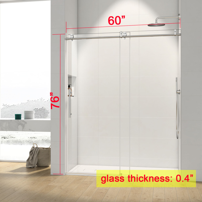 HHKSGS09 Single Sliding Frameless Shower Door/Enclosure