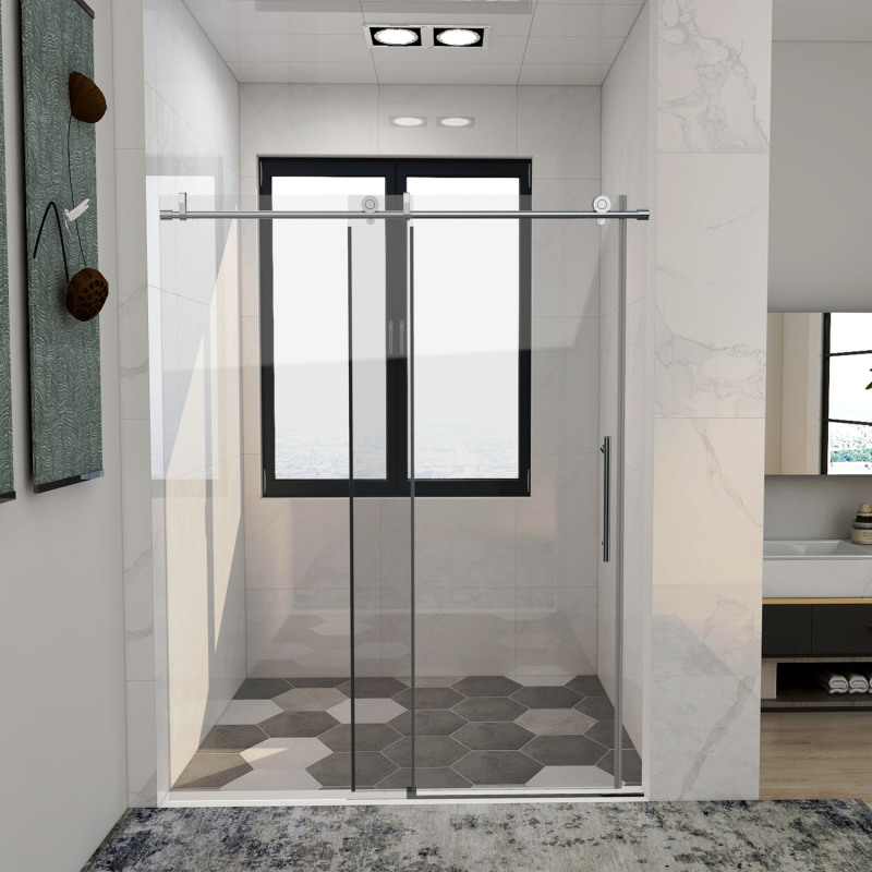 HHKSGS09 Single Sliding Frameless Shower Door/Enclosure