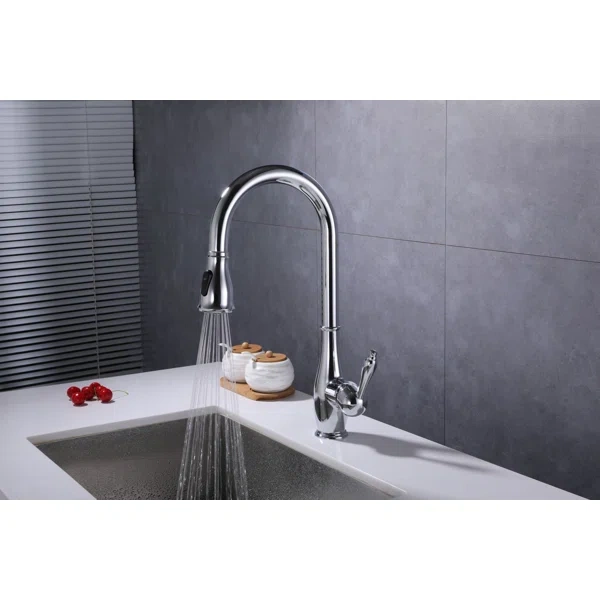 F80002/F80002BN Single Handle Pull Down Sprayer Kitchen Sink Faucet