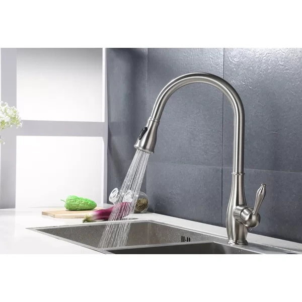 F80002/F80002BN Single Handle Pull Down Sprayer Kitchen Sink Faucet