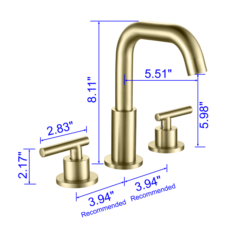 1514BL/ 1514BG/ 1514BN  Widespread Bathroom Faucet