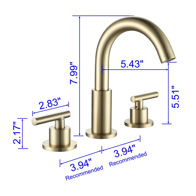 1515BL/ 1515BG/ 1515BN  Widespread Bathroom Faucet