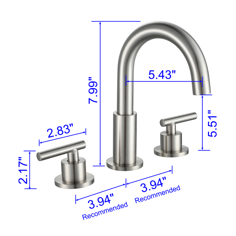 1515BL/ 1515BG/ 1515BN  Widespread Bathroom Faucet
