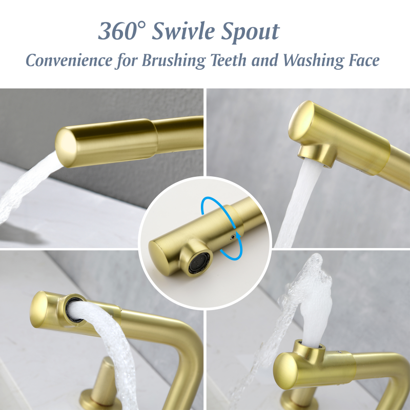 1517BL/ 1517BG/ 1517BN  Widespread Bathroom Faucet