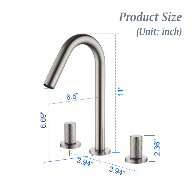 1516BL/ 1516BG/ 1516BN  Widespread Bathroom Faucet