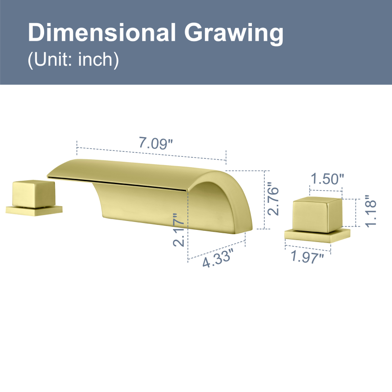 1519BL/ 1519BG   Widespread Bathroom Faucet