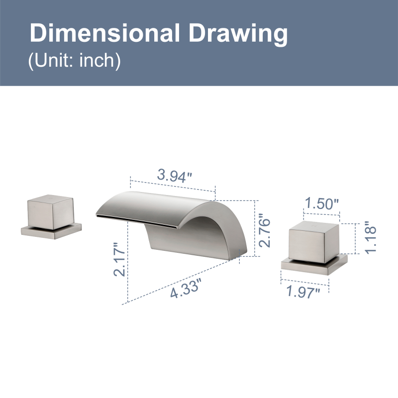 1521BL/ 1521BG/ 1521BN   Widespread Bathroom Faucet