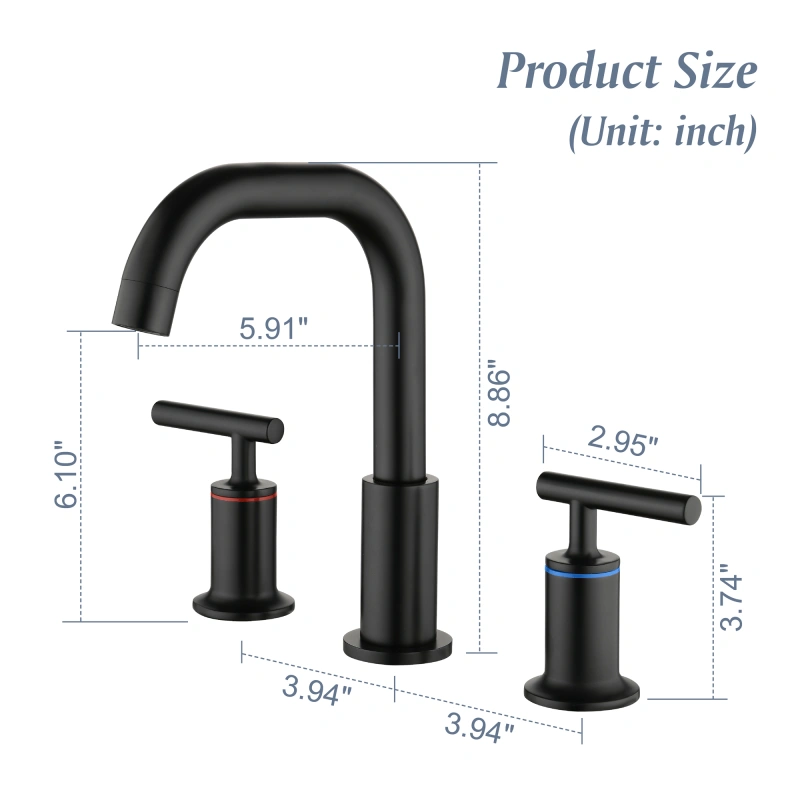 1511BL/ 1511BG/ 1511BN  Widespread Bathroom Faucet