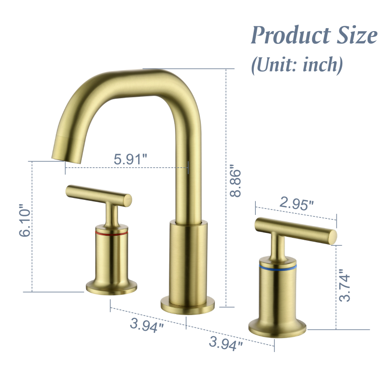 1511BL/ 1511BG/ 1511BN  Widespread Bathroom Faucet