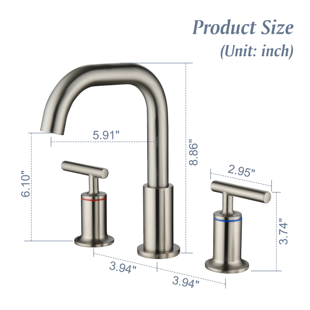 1511BL/ 1511BG/ 1511BN  Widespread Bathroom Faucet