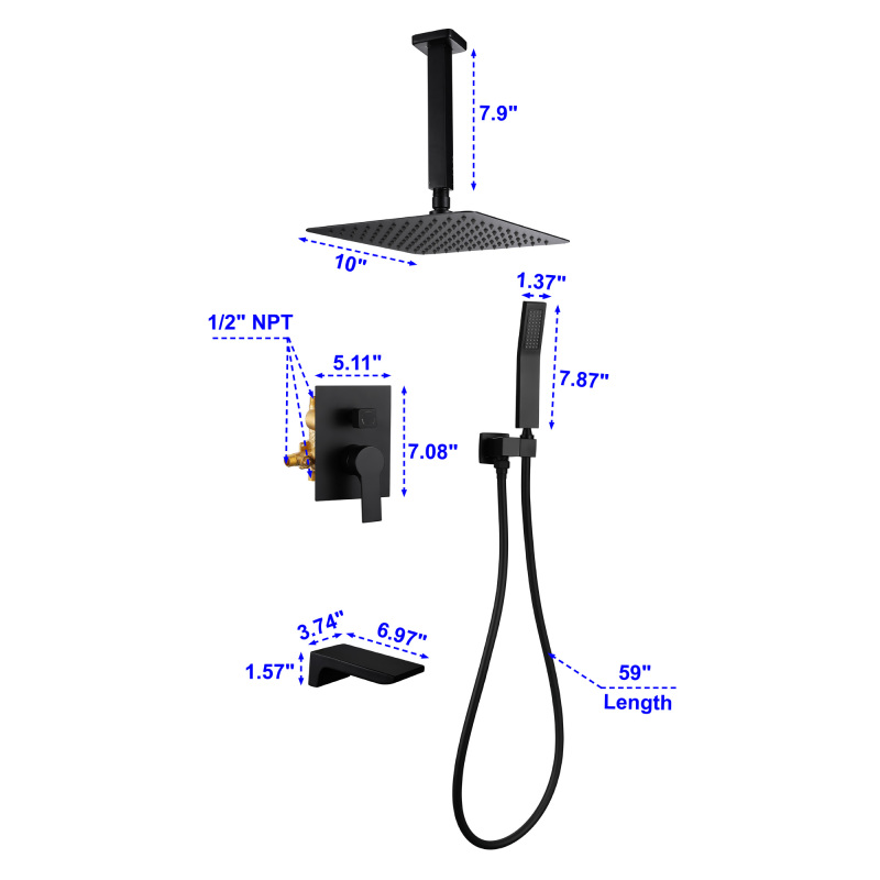 88017BG-10/ 88017BL-10/88017BN-10 Complete Shower System